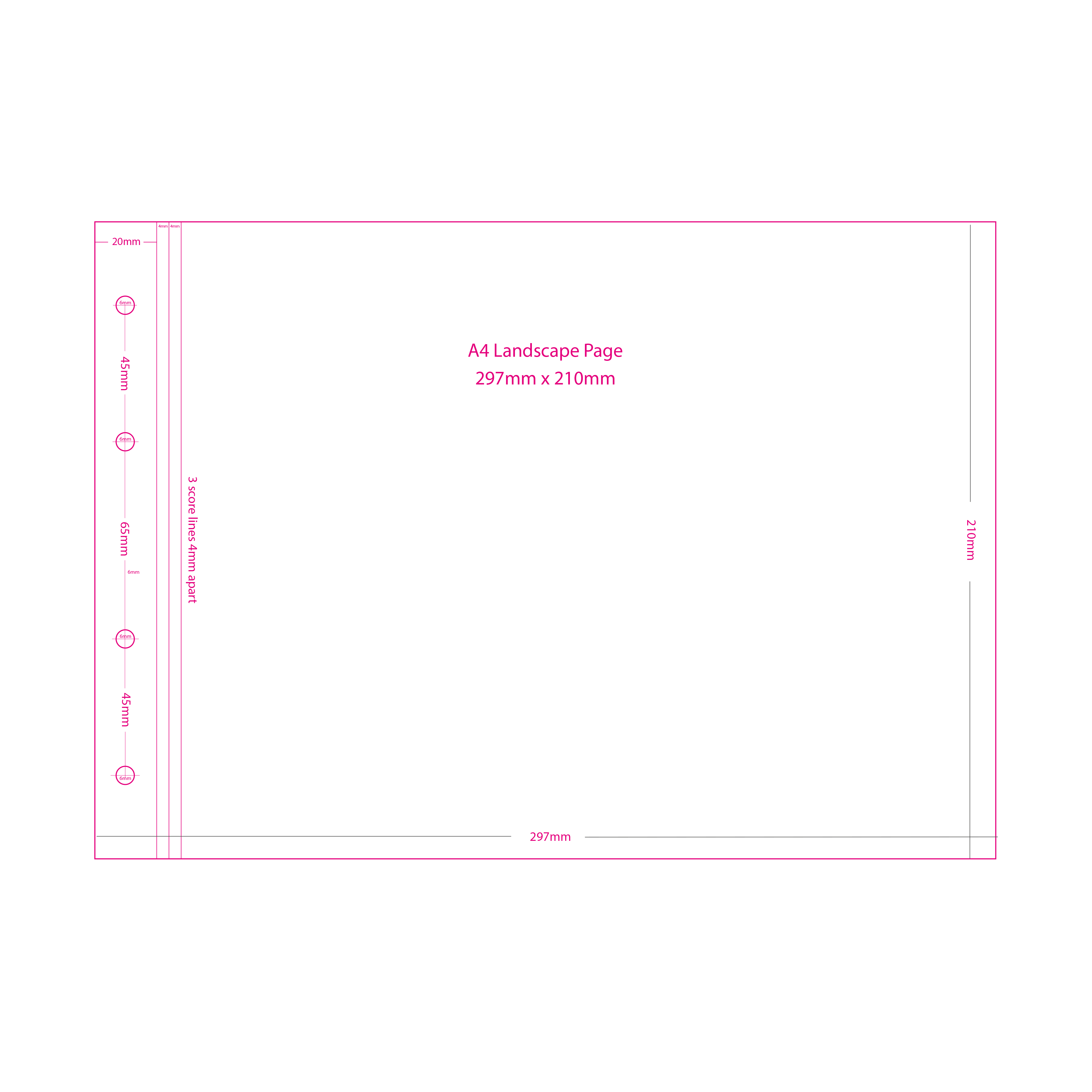 A4 Landscape 175gsm Paper pre Punched and Scored