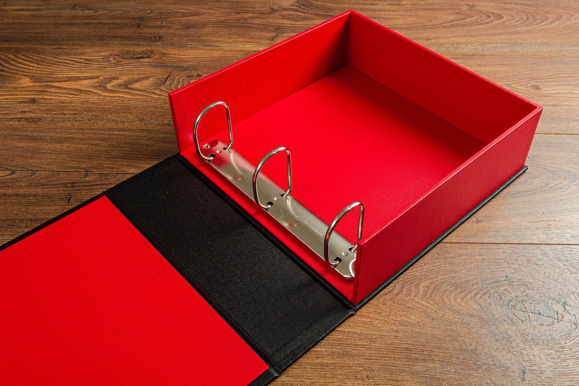 Customised vehicle document box binder open