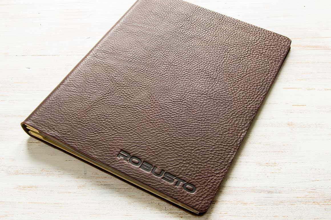 A4 Leather Binder using 2.5mm Brown Leather