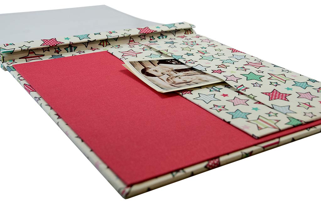 Custom binder - cotton fabric outer cover with fabric internal pockets and book cloth board