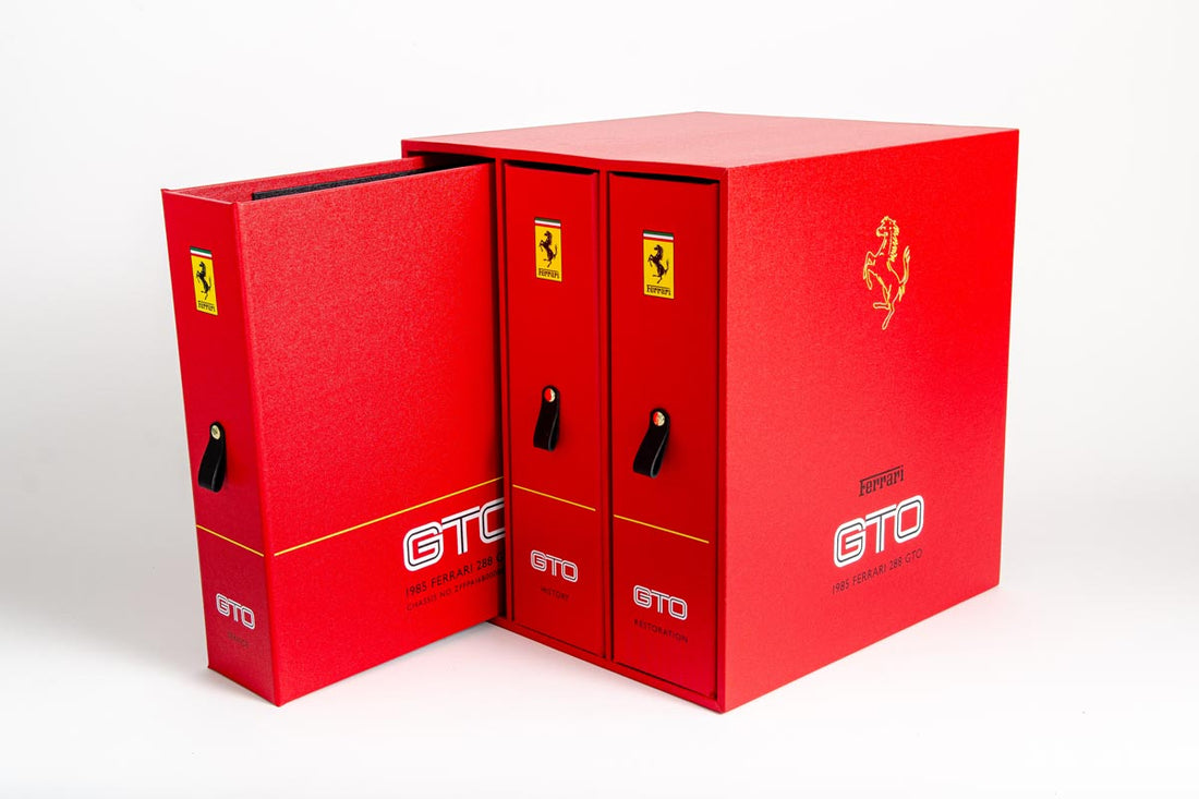 Custom made and personalised triple slipcase with 3 ring binders by Hartnack and Co