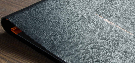 leather portfolio book for photographer 8.5x11 inches personalized black leather custom made