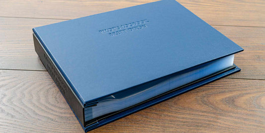 Pilot Logbook. Hidden screw post binder with plastic page protectors and blind embossed personalised cover