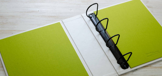 custom ring binder with black mechanism made for press media book