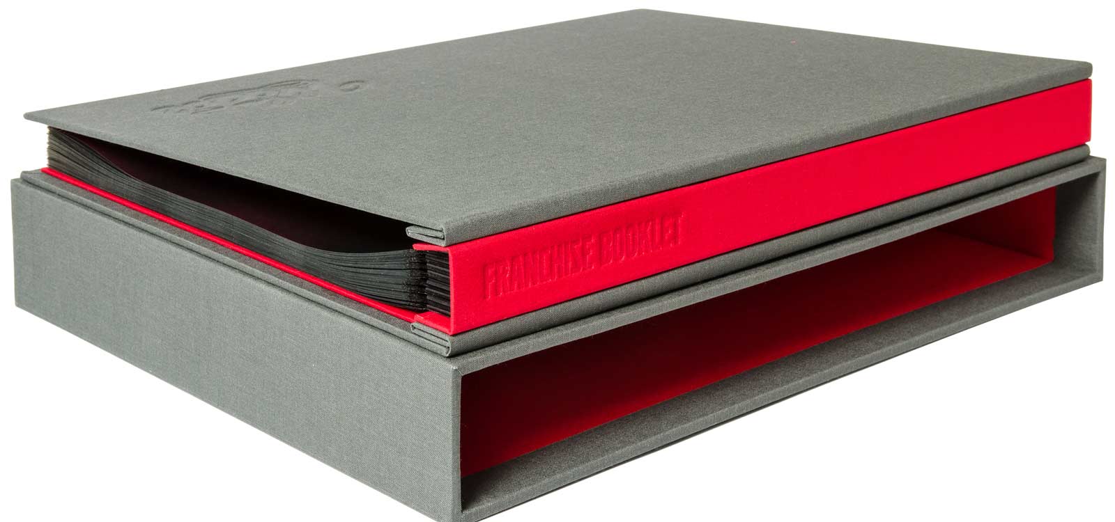 custom presentation portfolio binder with slip-case