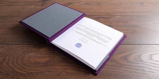 custom made hotel guest book cover by H&Co