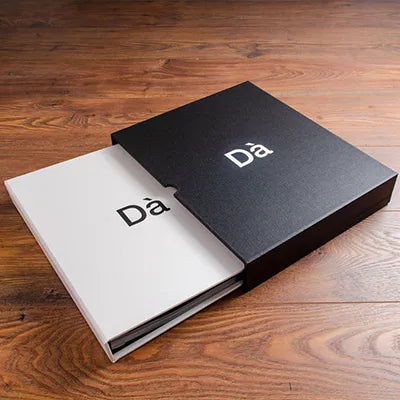 Personalised photographers portfolio book  in black and white fabric