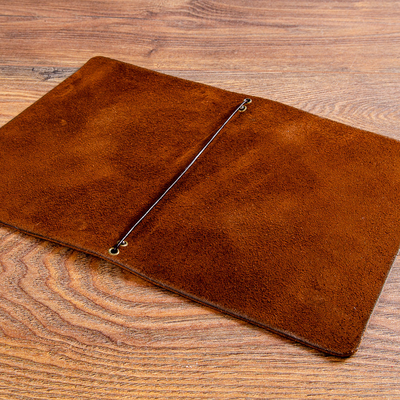 A5 genuine leather menu with elastic cord - Gallery image 1