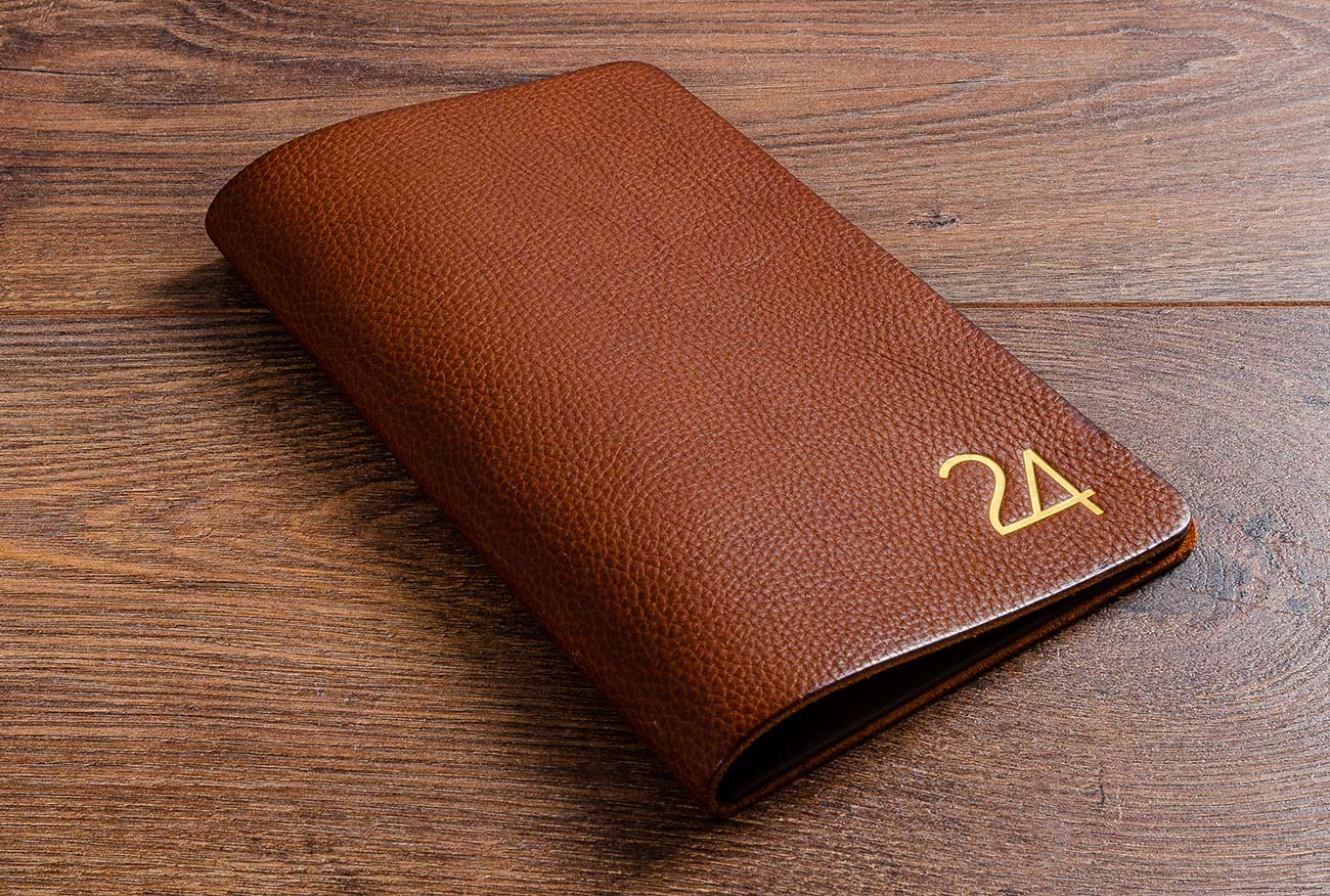 Personalised leather bill folder for restaurant