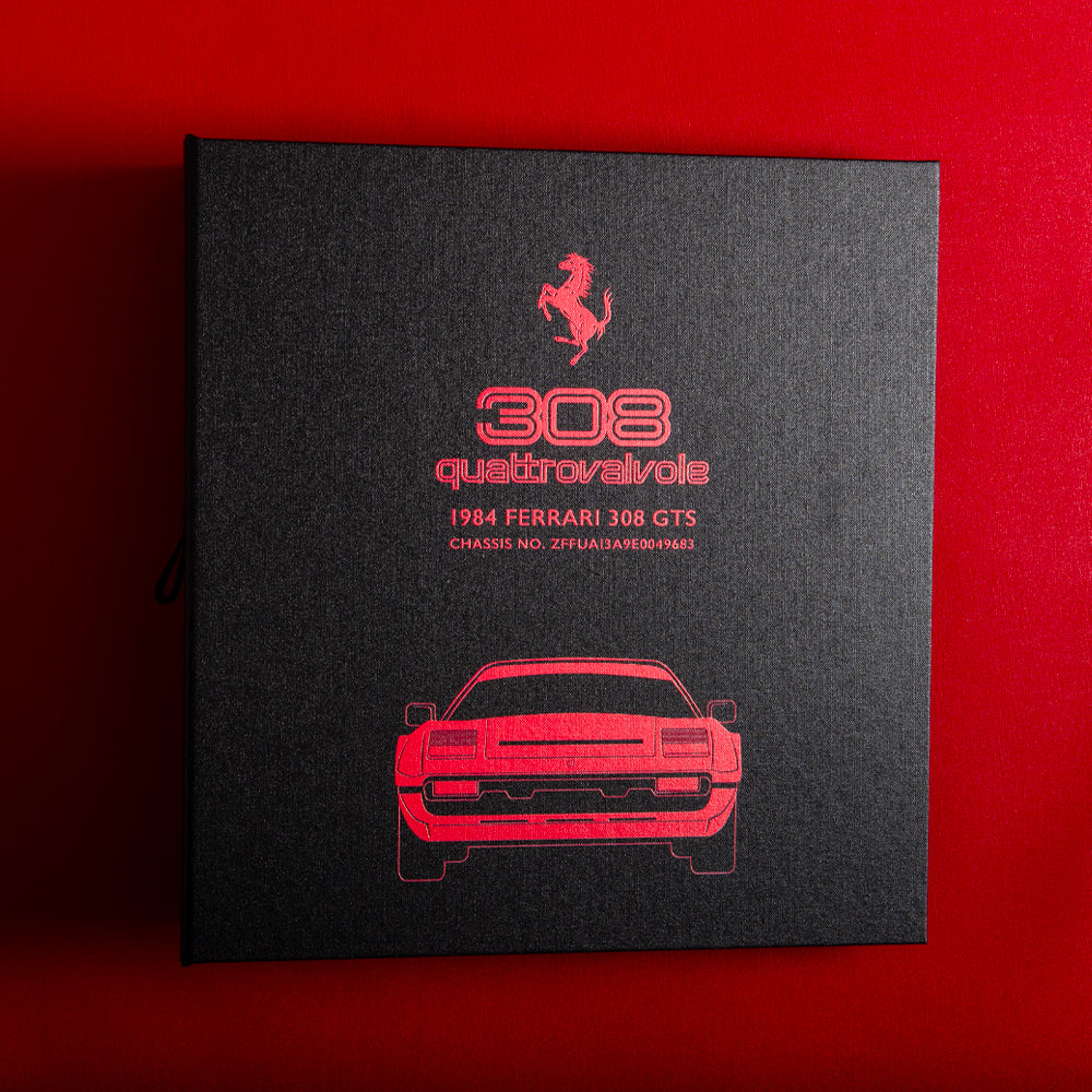 Black custom made personalised ring binder file for a Ferrari 308 quattrovalvole - Gallery image 6