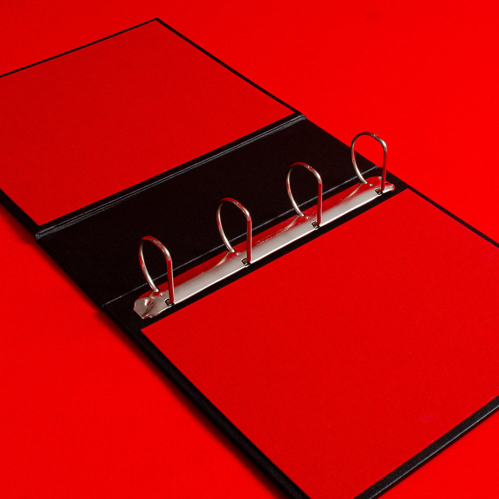 large ring binder cover with red lining against a red cover - Gallery image 3