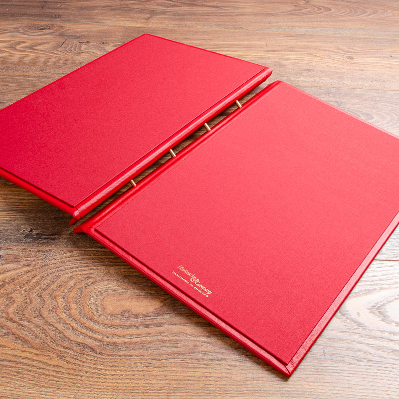 luxury A3 screw post binder lying open on a wooden background - Gallery image 3