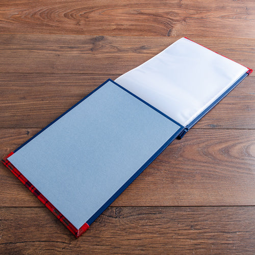 A4 landscape presentation screw post binder with plastic page protector pockets