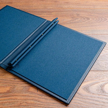 Quality luxury leather menu holder with screw post fixing 