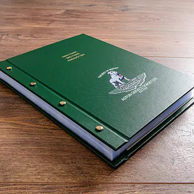 Bespoke vehicle service history and owners documents  file for classic Aston Martin car dealer