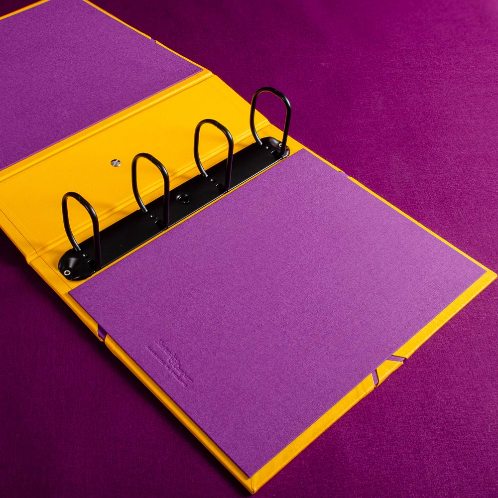 yellow and purple ring binder folder on purple background - Gallery image 4