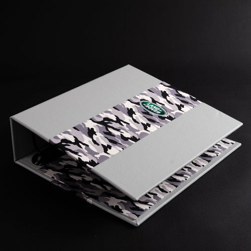 luxury leather binder with car logo badge for car history files