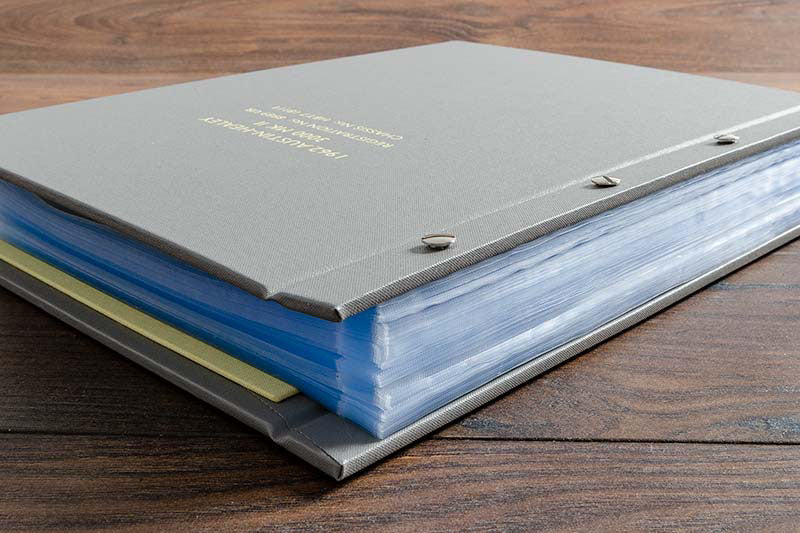 Personalised vehicle document binder with plastic wallets inside