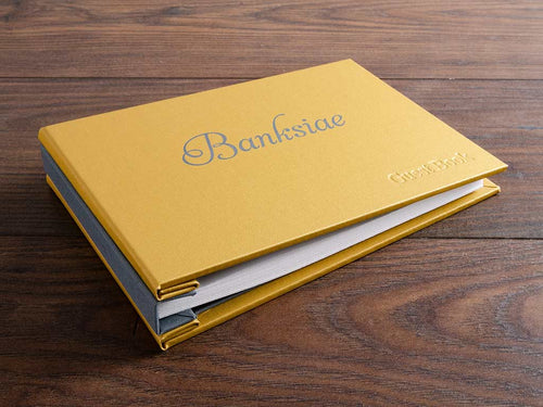 Personalised guest book. Hidden screw post binder