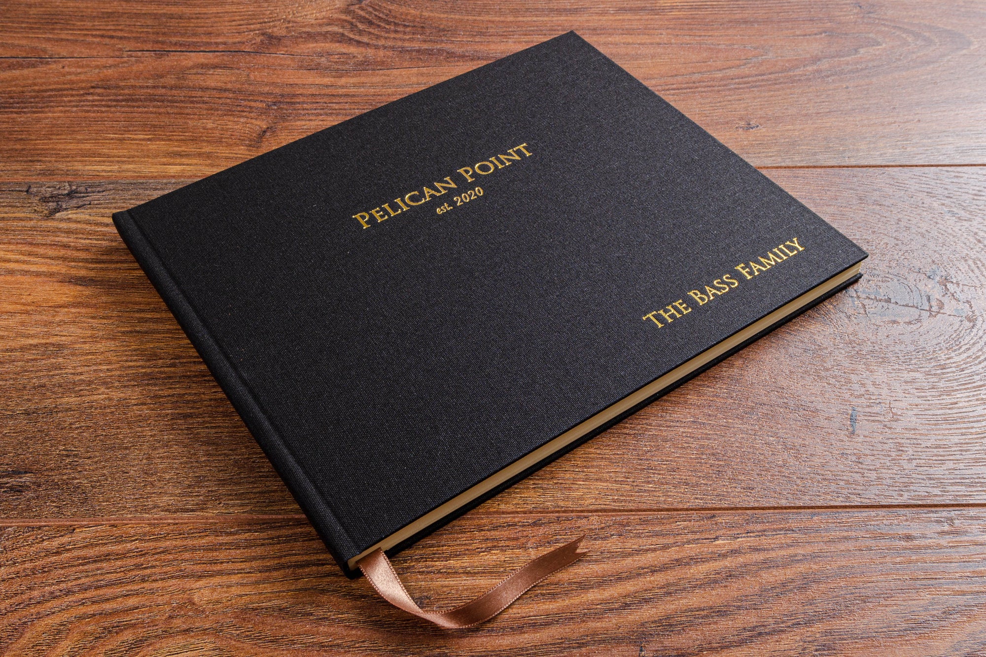 Personalised leather guest book