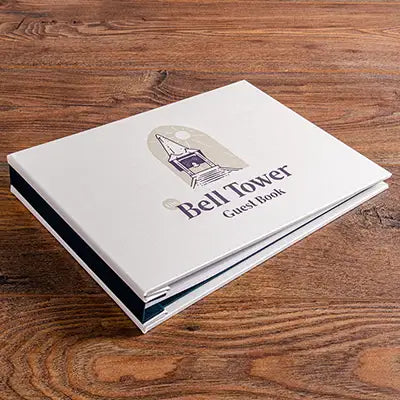 Guest book. Custom made A4 luxury guest book with printed cover