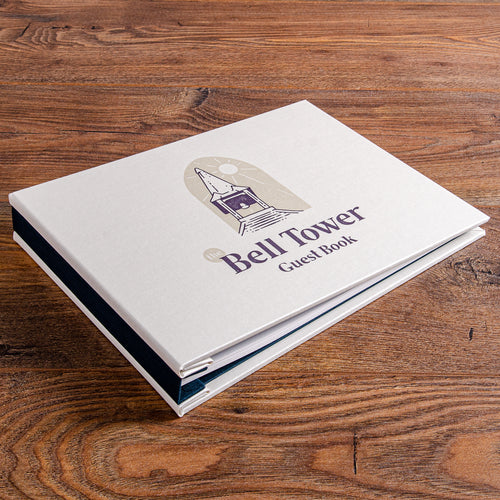 Guest book. Custom made A4 luxury guest book with printed cover