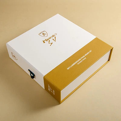 Custom made luxury box file in white and gold for 1971 Lamborghini Miura - Vehicles, Box Files