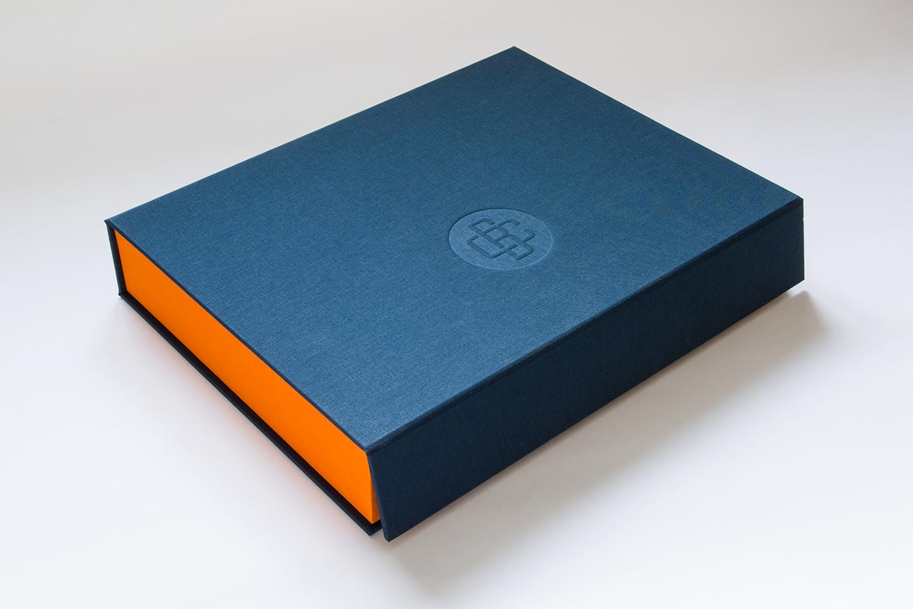Architects presentation portfolio box with personalised cover