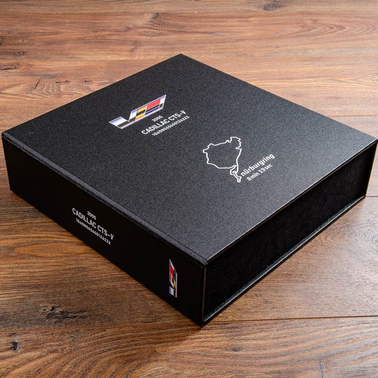 Car document box file with full colour printing for a cadillac cts