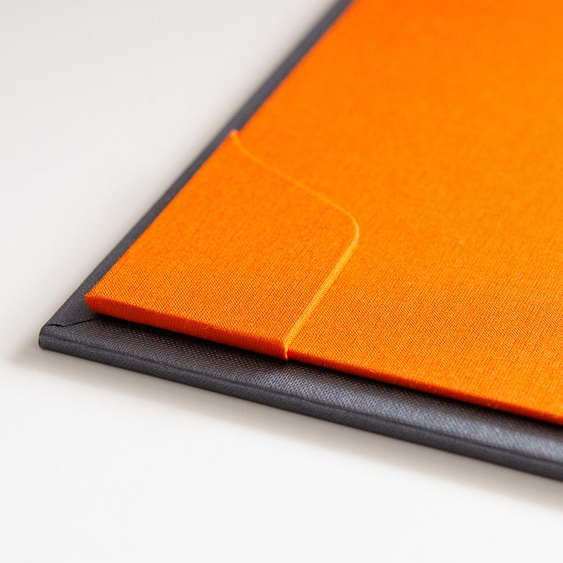 corner pocket on orange inner cover of luxury binder - Gallery image 6
