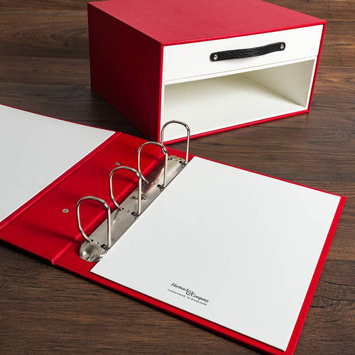 large custom made ring binder and storage box with drawer