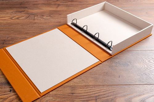 Custom made A4 presentation box binder file with black ring binder