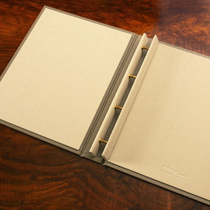Case Bound Screw Post Binder bespoke luxury presentation binder with custom materials and personalised finish by Hartnack and Company