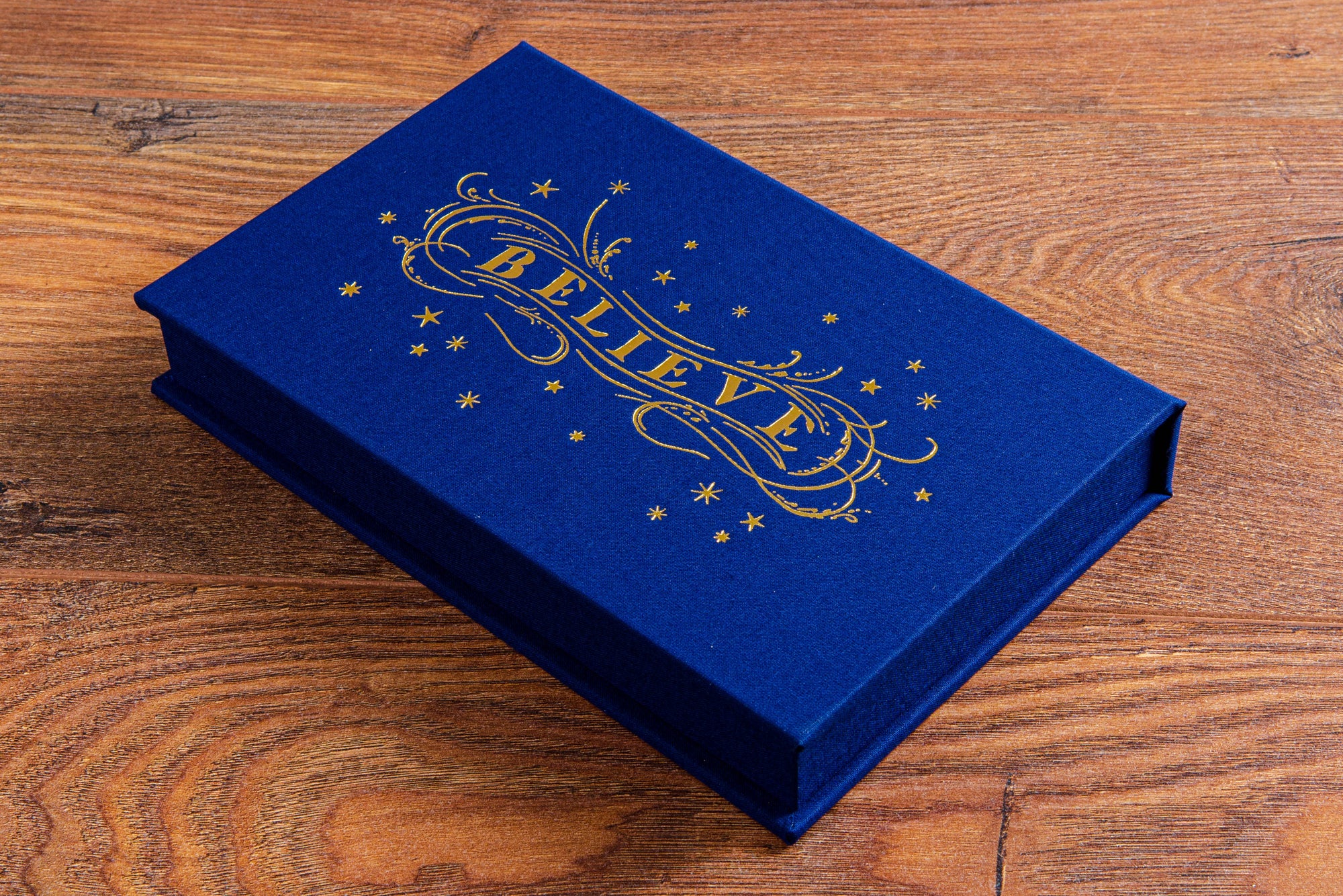 Personalised A5 box with gold embossment