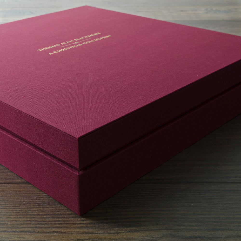 red fabric shoulder box with embossed personalisation - Gallery image 8