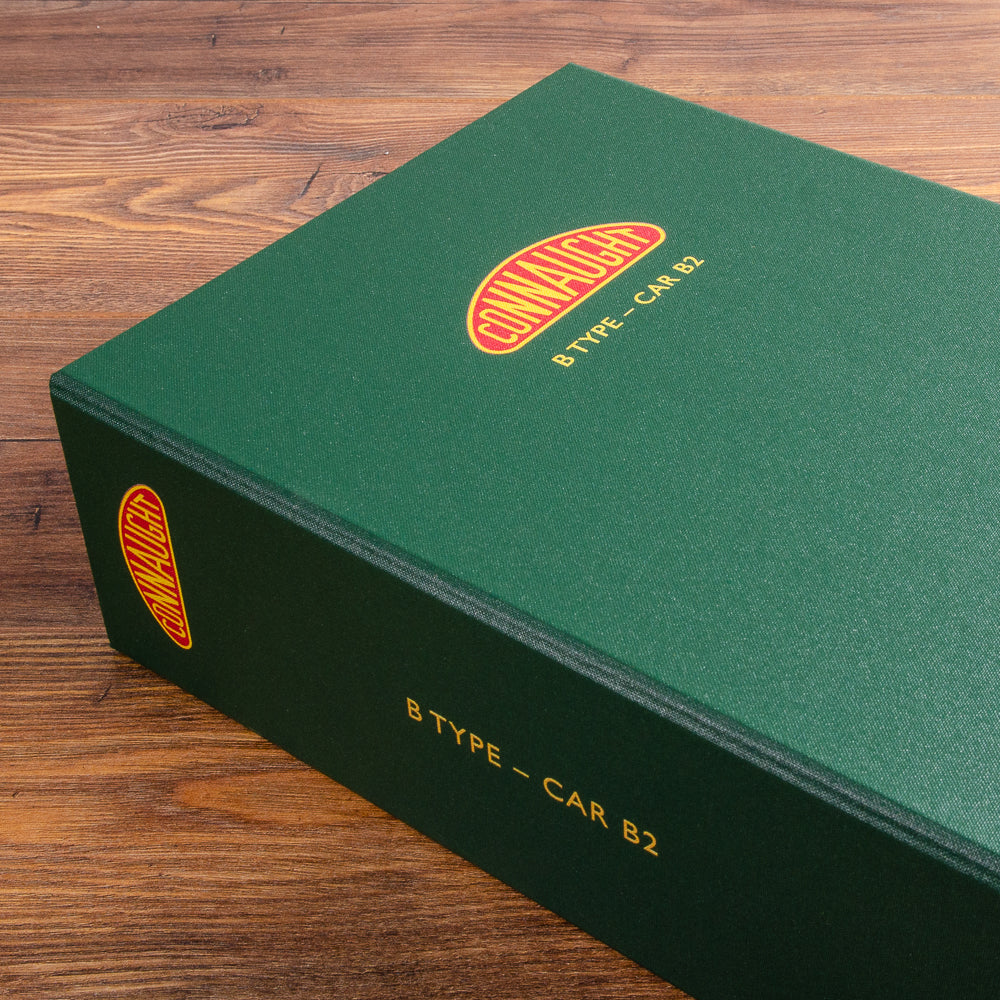 Vehicle document box file with personalised cover and spine with full colour printed logo for classic racing car - Gallery image 1