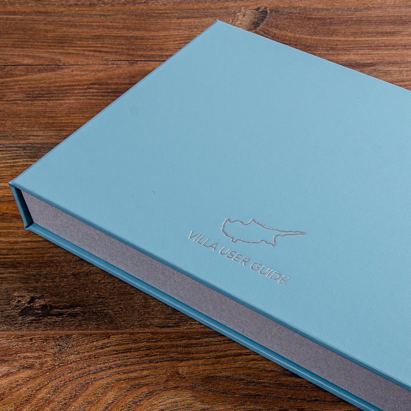 Villa user guide custom made box file with silver embossed logo on the cover - Gallery image 2