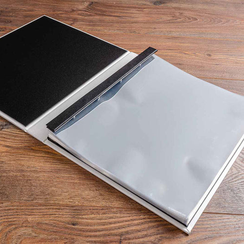 plastic page protector pockets in photography portfolio book