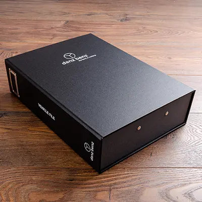 vehicle history document holder box file with personalised cover