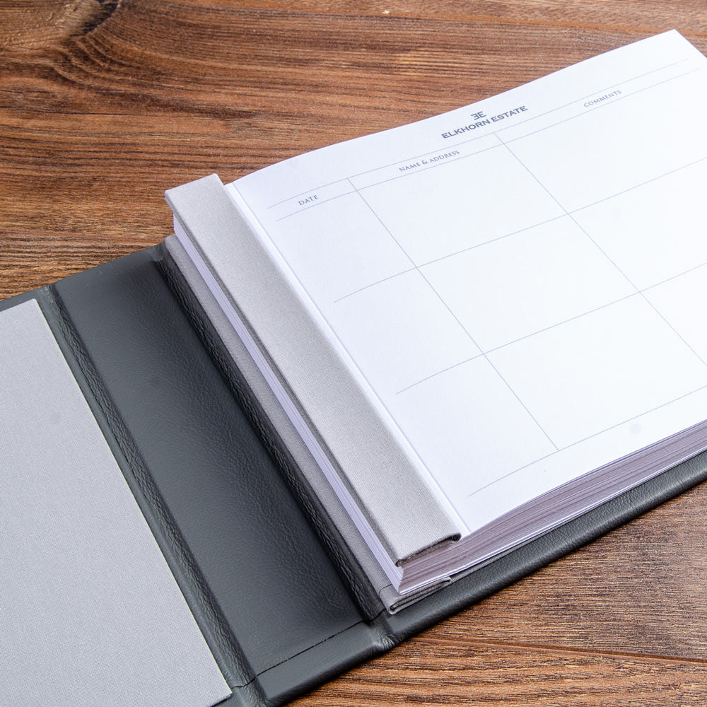 Custom printed guest book page in screw post binder - Gallery image 2