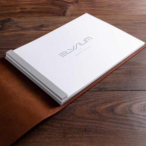Inner cover page for luxury leather guest book