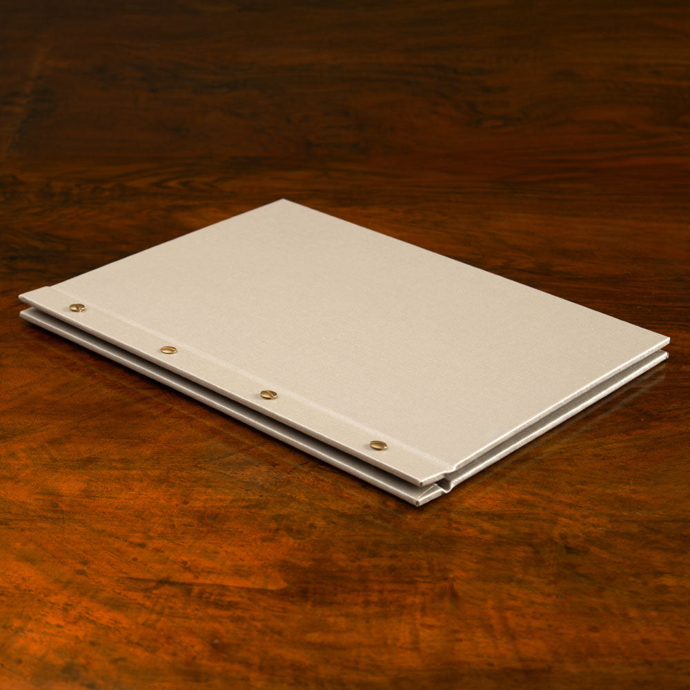 Exposed Screw Post Binder luxury custom made presentation binder with exposed screw posts on wooden surface