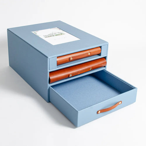 custom made premium leather storage box slipcase for wedding album, wedding guest book and a drawer to store wedding memories and keepsakes