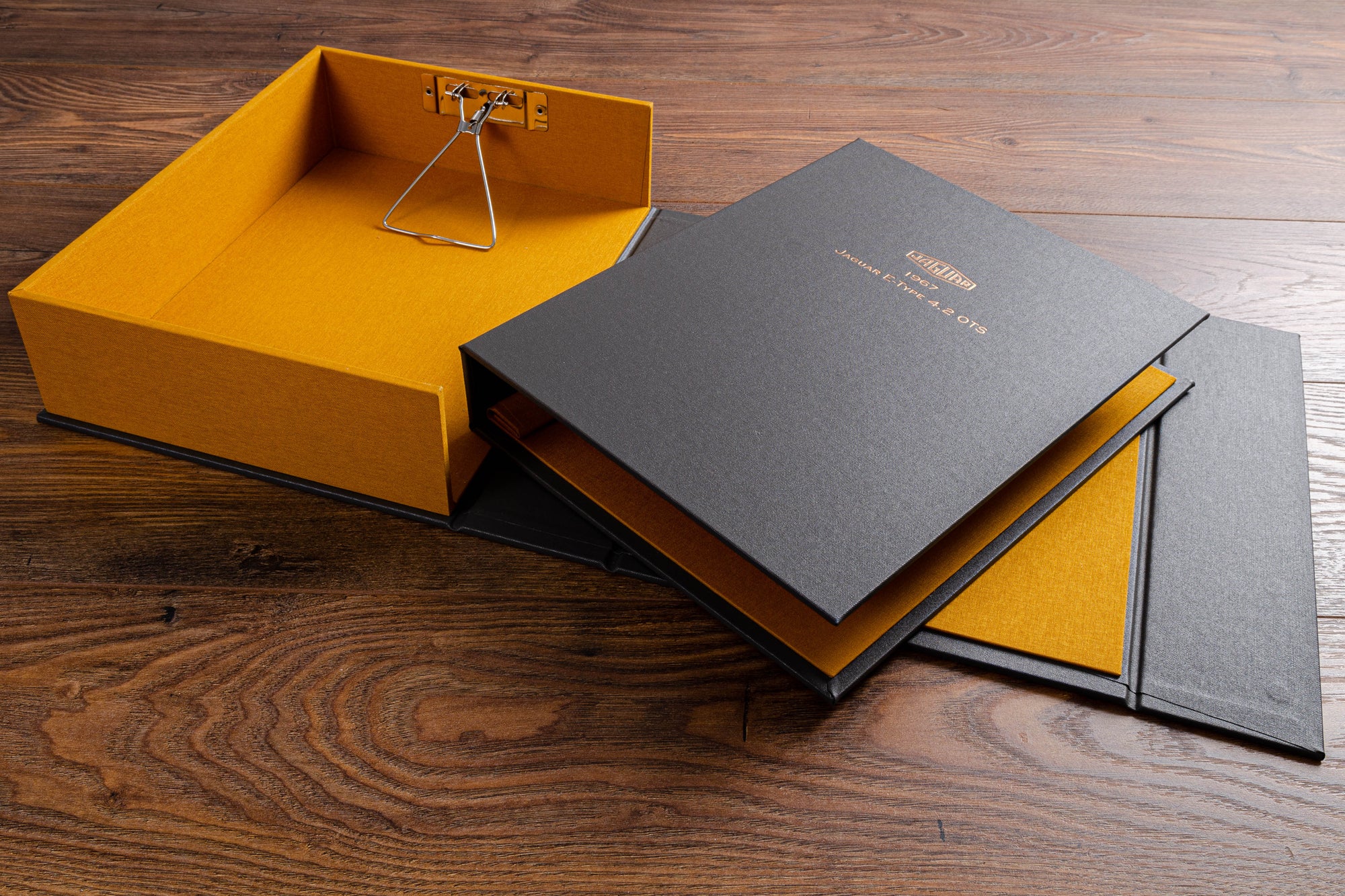 Customised vehicle document ring binder and clamshell box