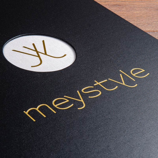gold foil on the cover of luxury presentation binder