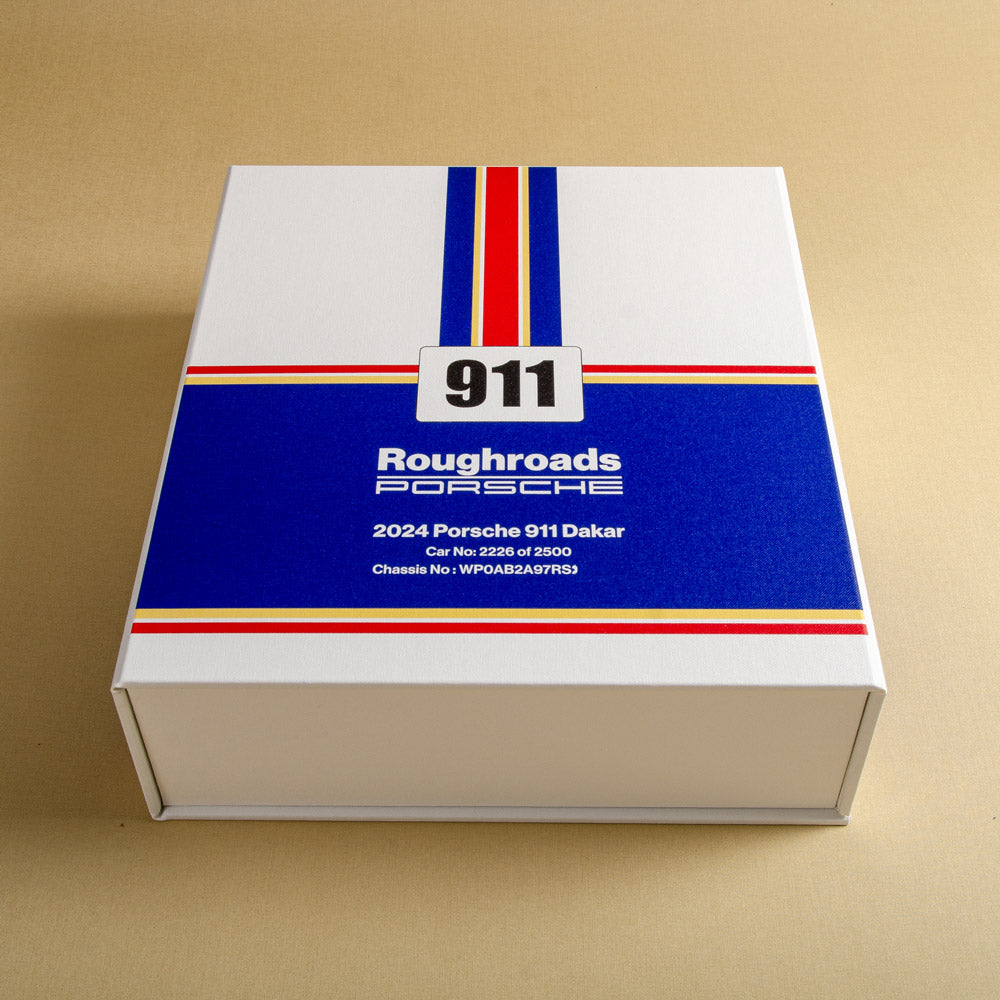 Bespoke clamshell box binder with custom printed design on the cover for car history documents - Gallery image 5