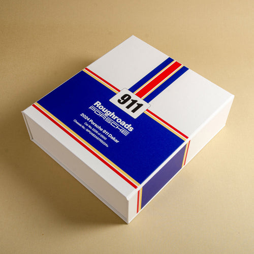 custom made bespoke box file for car history and documents with personalised printed cover for porsche 911 daker in rothmans livery