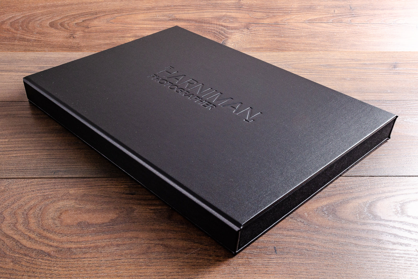 Personalised leather embossed portfolio box