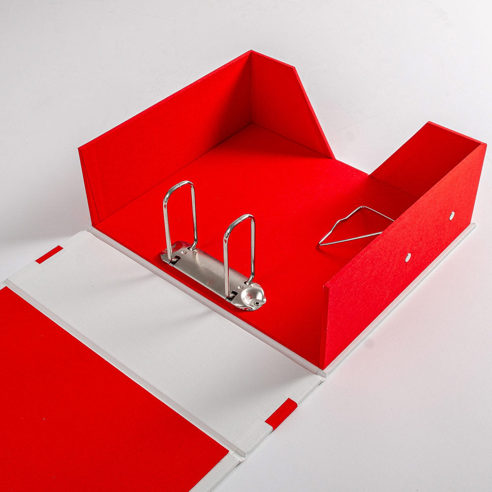box file in red book cloth and a large binder - Gallery image 2