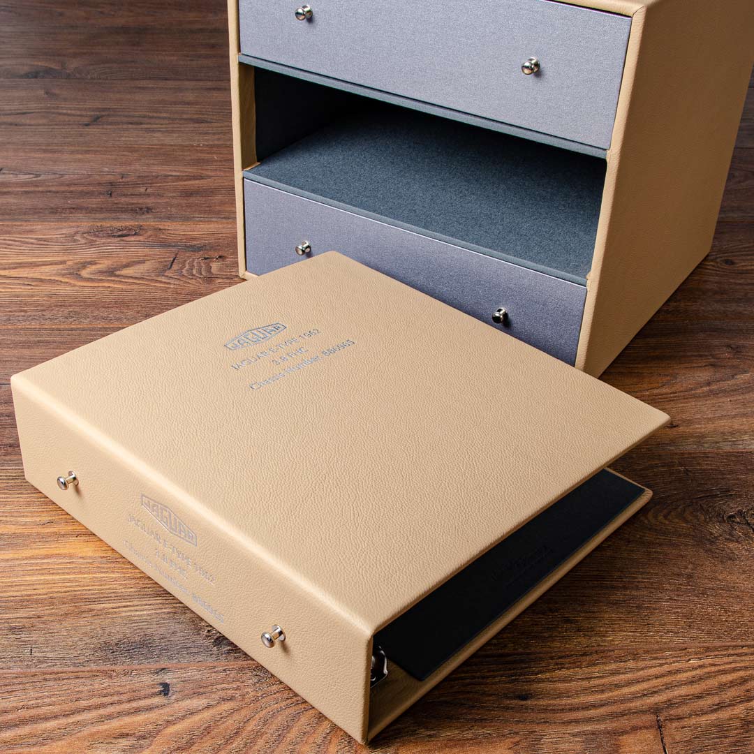 custom leather binder with embossed logo for car history and large box - Gallery image 2